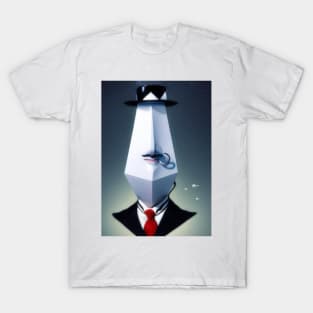 Suit gentleman nose ring surrealism character T-Shirt